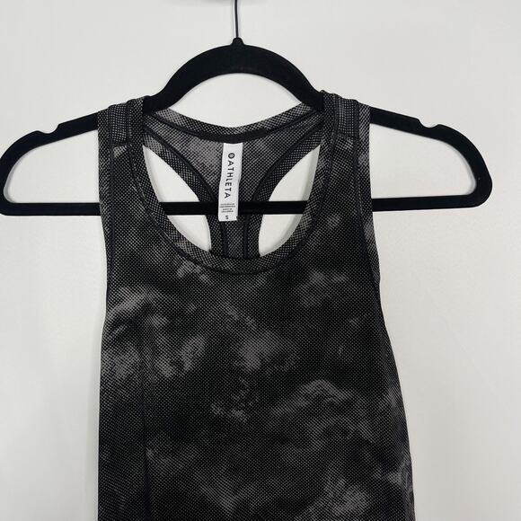 Athleta S Black Gray Ultimate Train Printed Tank Top Nebula Digital Racerback - Picture 3 of 8